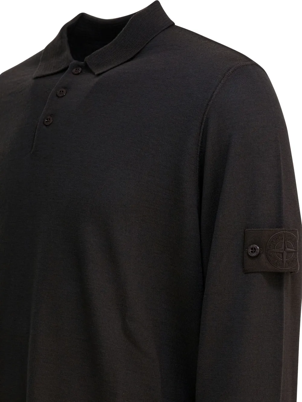 Stone Island Poloshirt met logo-badge Zwart