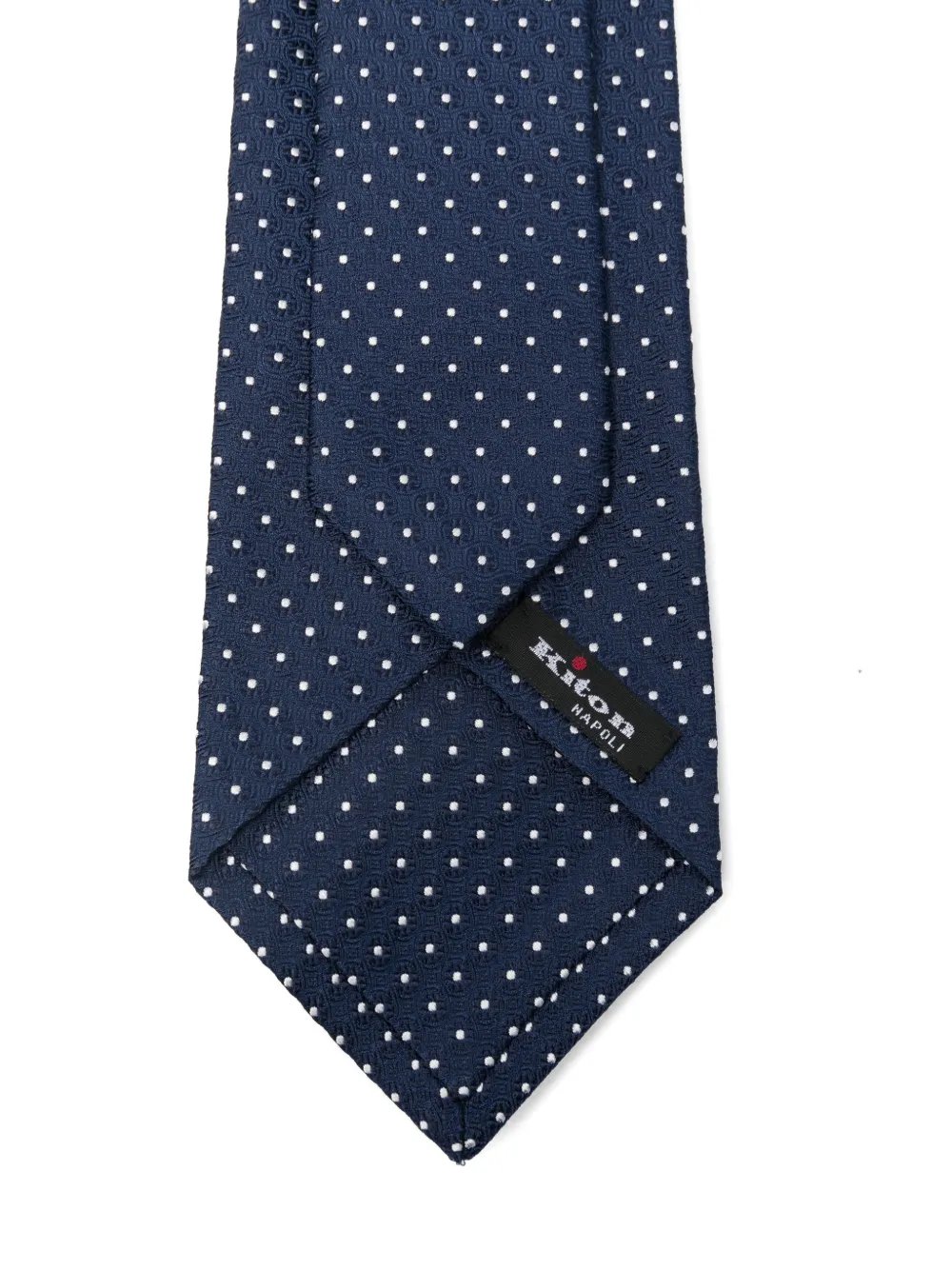 Kiton polka-dot silk tie Blauw