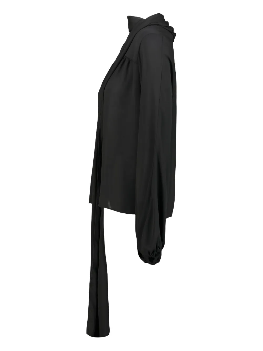 DRHOPE scarf-collar long-sleeve blouse | Black | Image 1