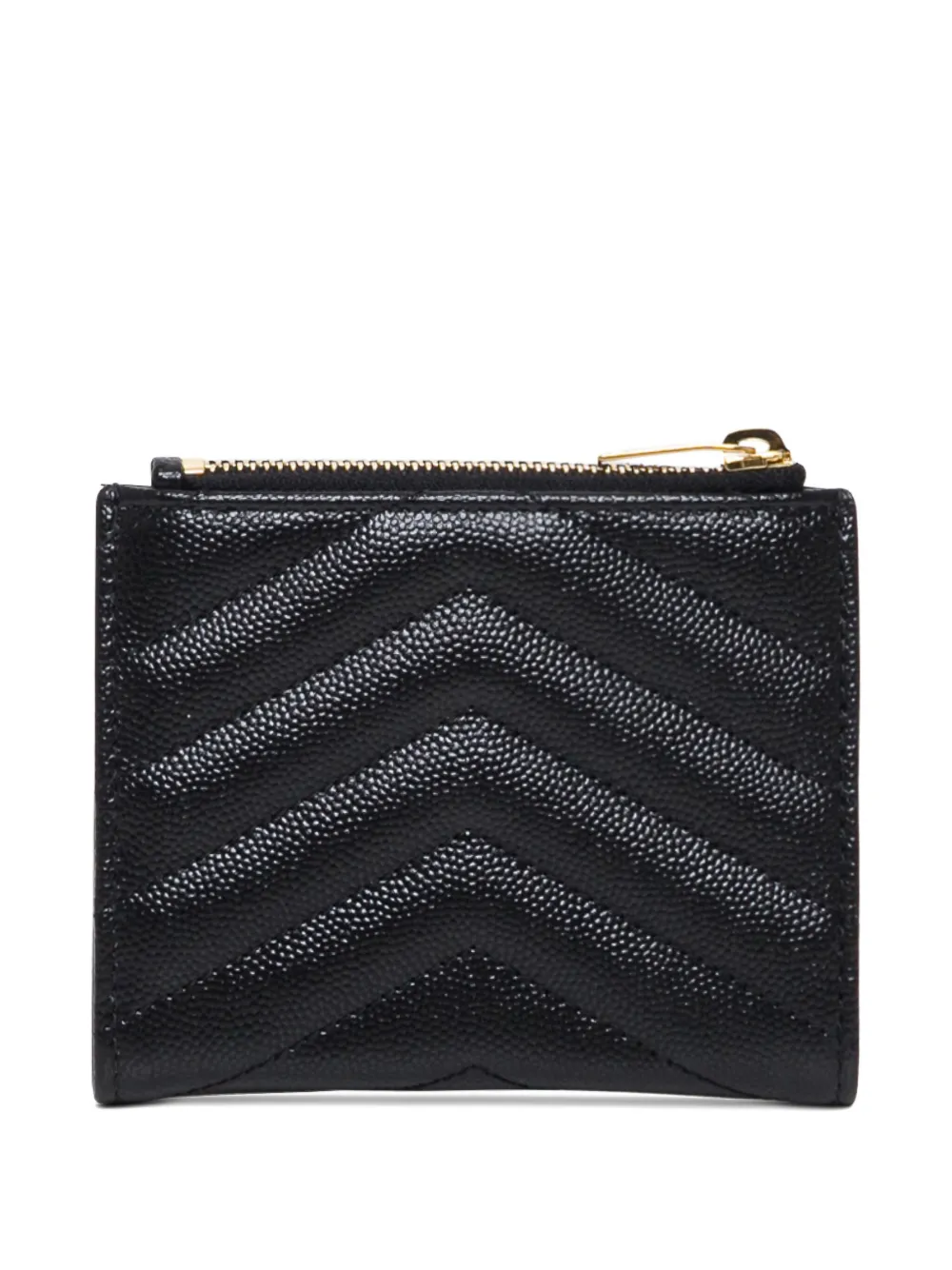 Saint Laurent Cassandre gewatteerde portemonnee met logo - Zwart