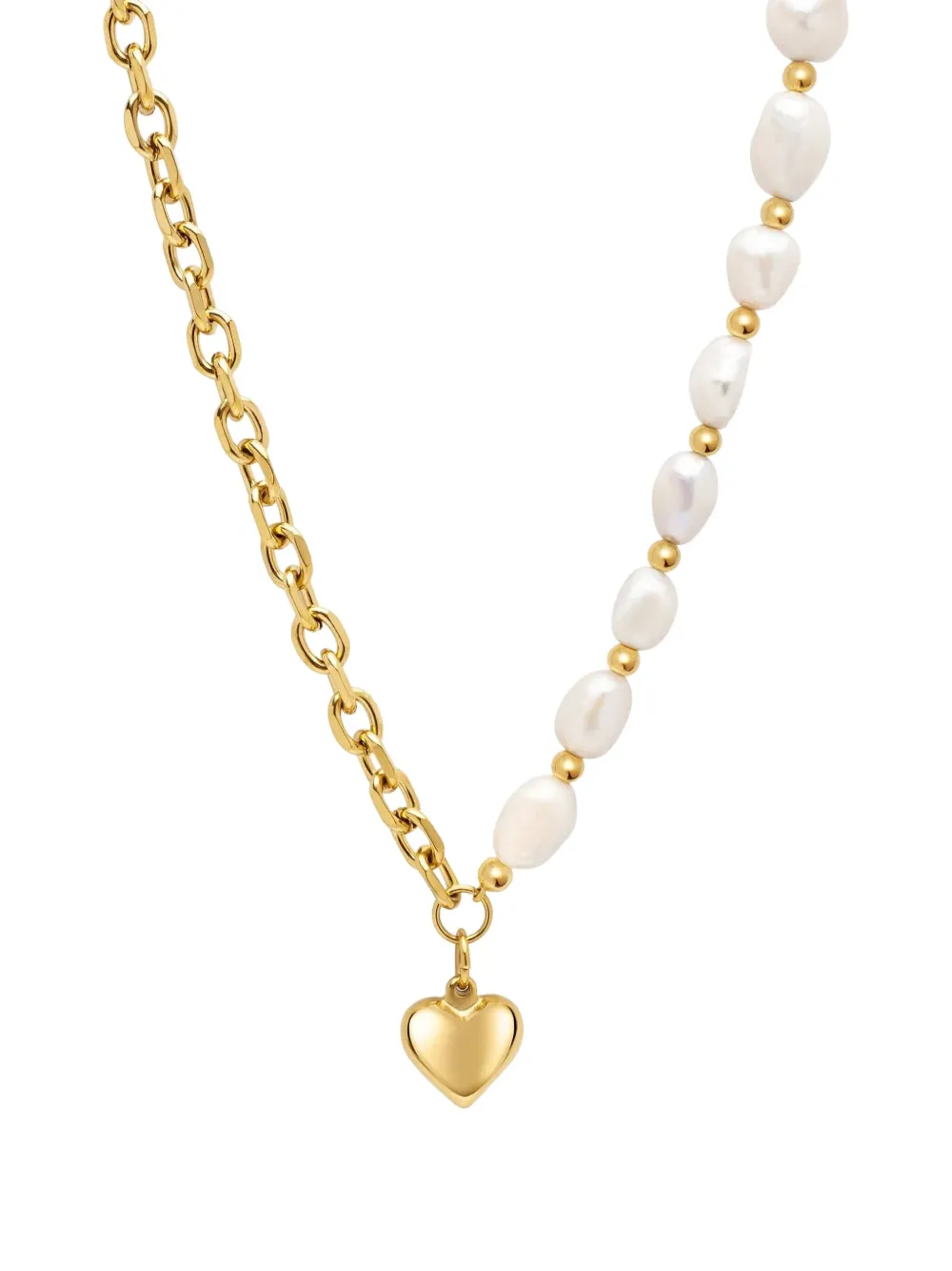 Nialaya Jewelry Baroque Love heart-pendant necklaces - Goud