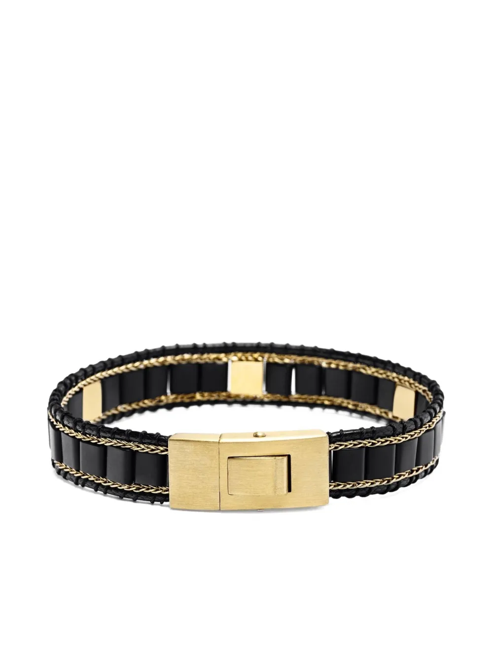 Nialaya Jewelry スタッズ オニキス ブレスレット - ブラック