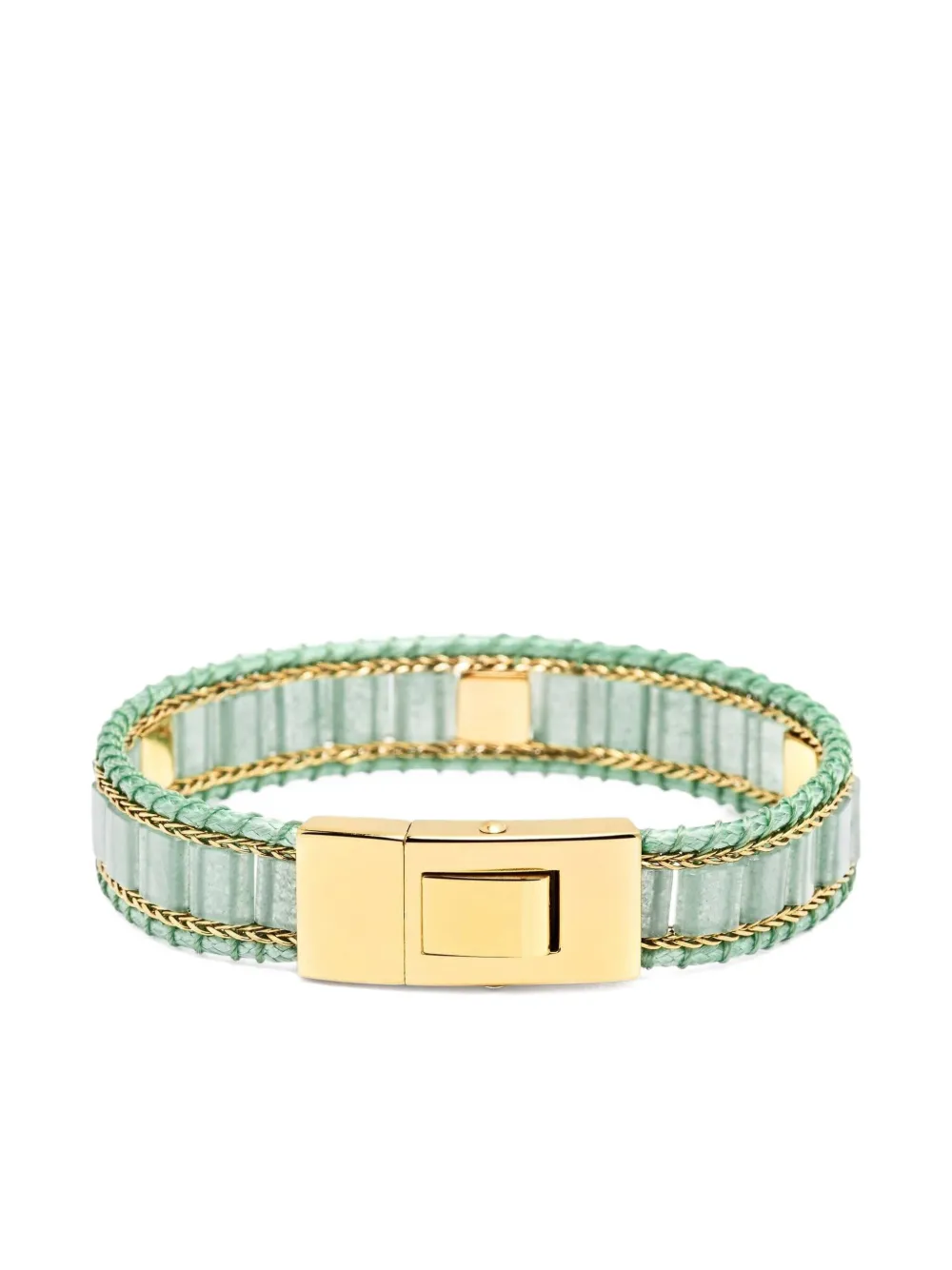 Nialaya Jewelry Aventurine Stud Bracelet In Gray