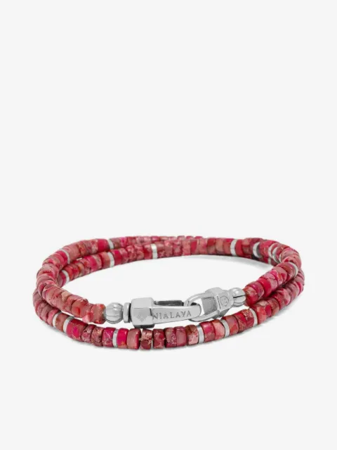 Nialaya Jewelry Heishi Howlite wrap bracelet