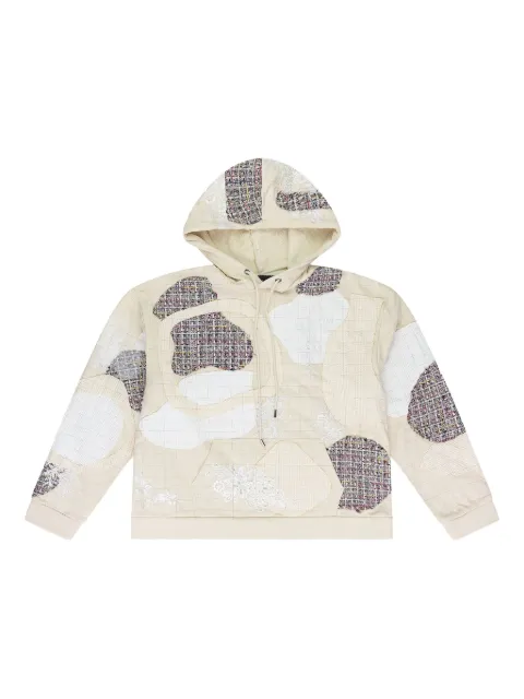 Who Decides War hoodie de tweed con diseño patchwork