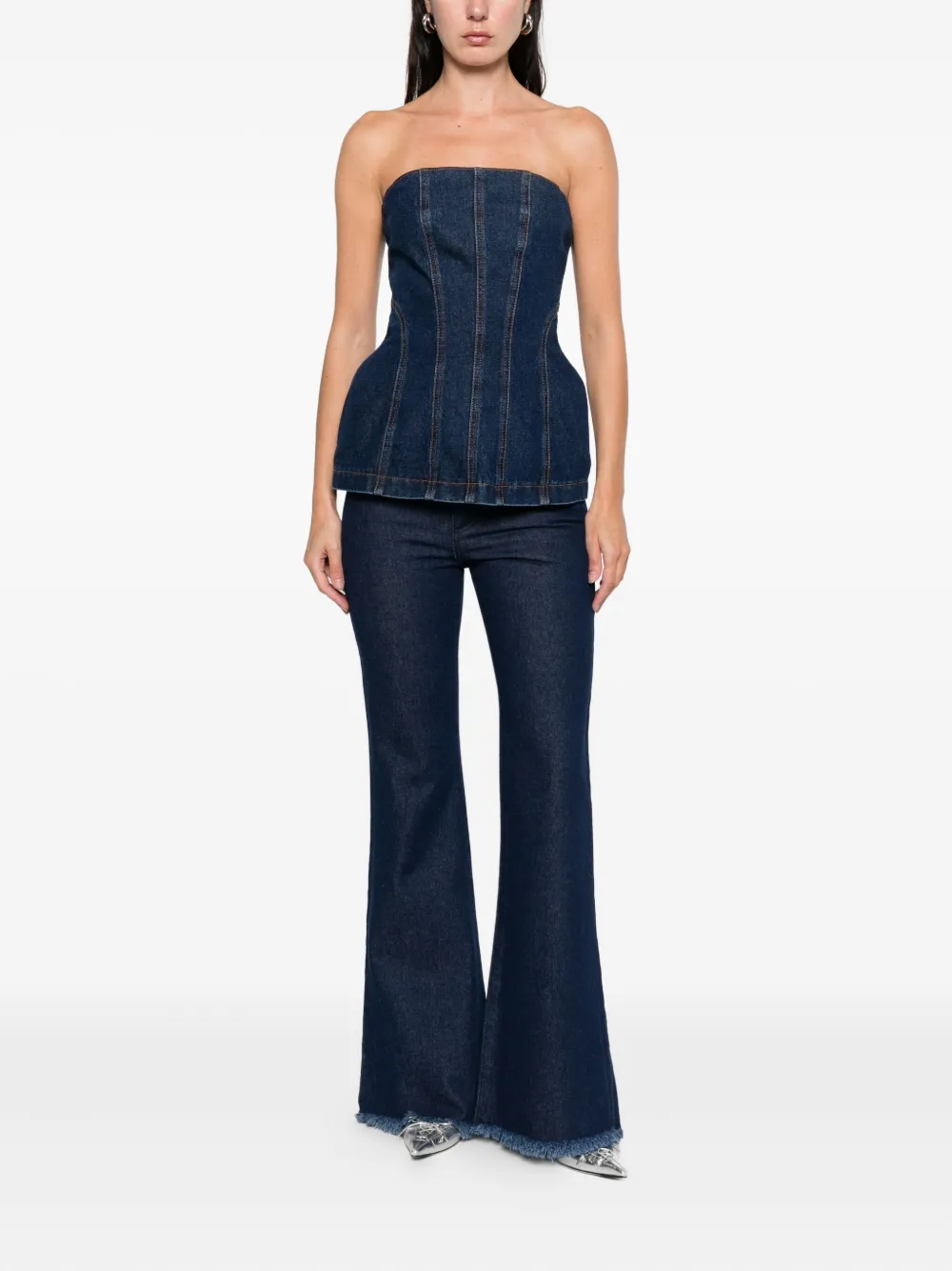 Marques'Almeida Jeans met franje - Blauw