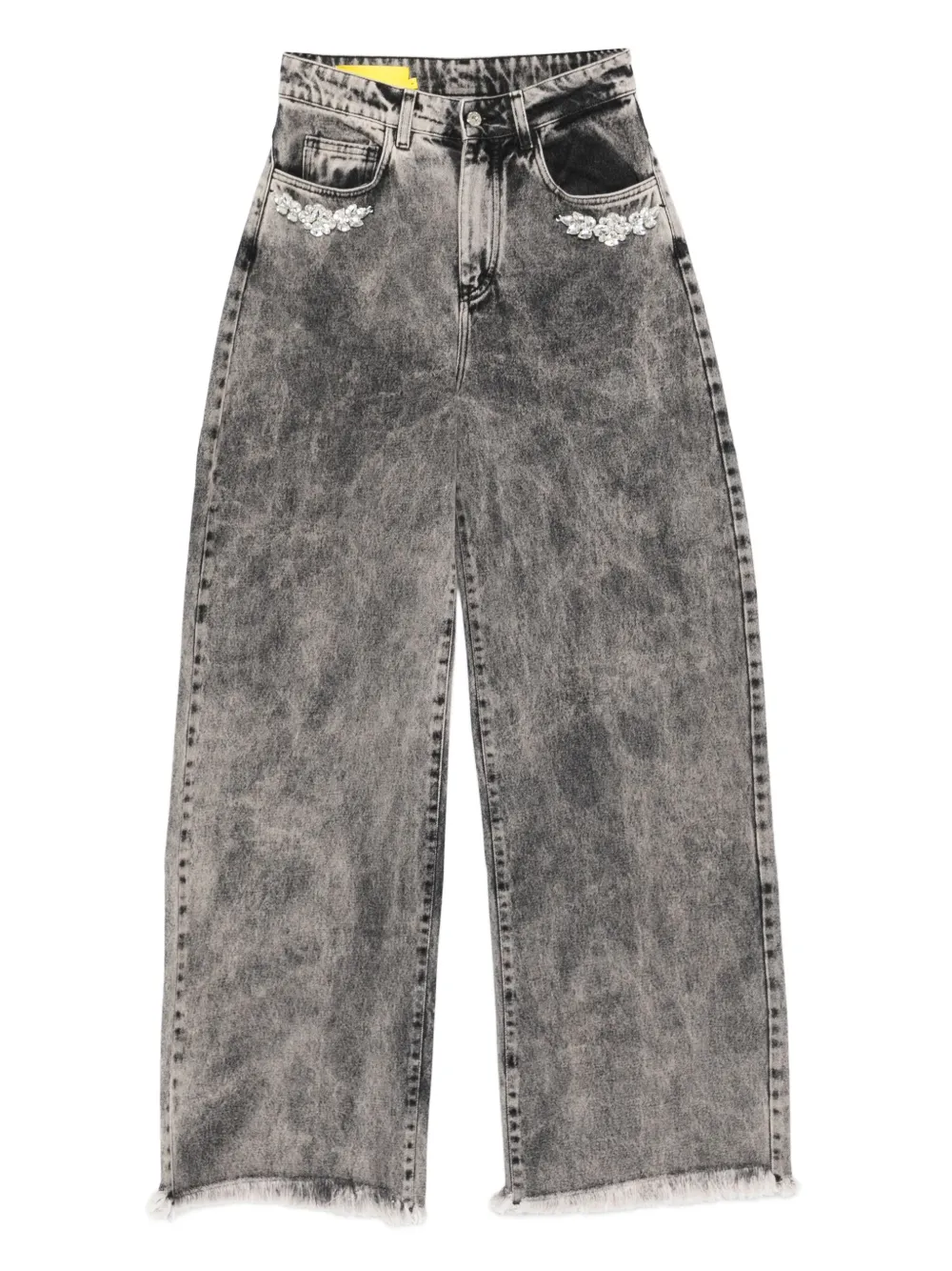 Marques' Almeida Embellished Frayed Jeans In Multi