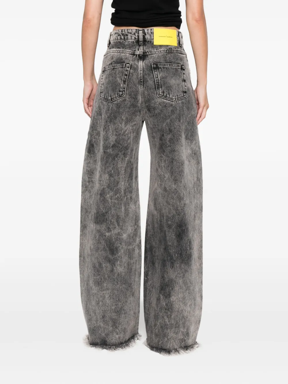 Marques'Almeida Jeans met bloemapplicatie en franje Grijs