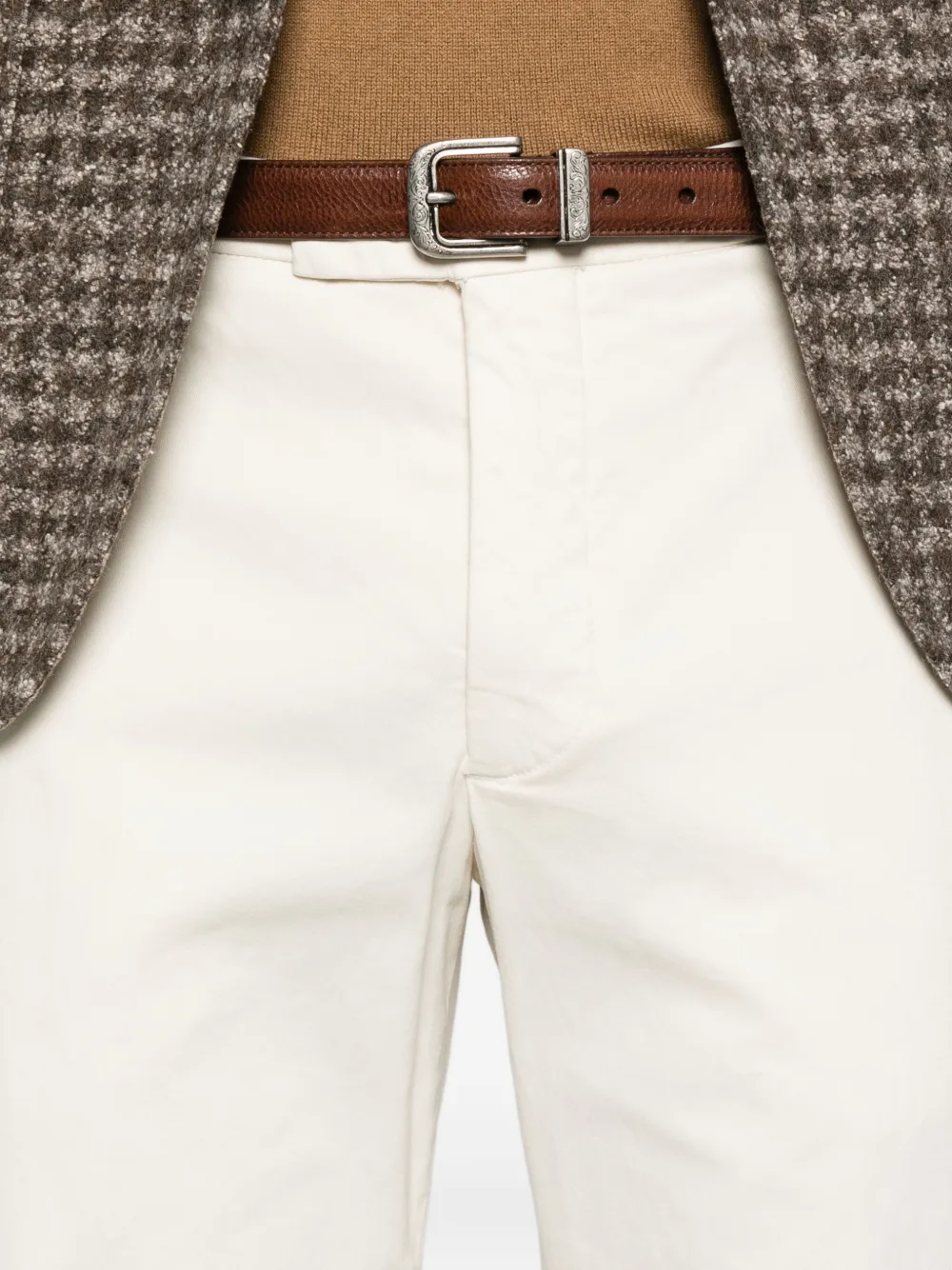 Michael Coal Casual Pants With Belt Loops In Neutral