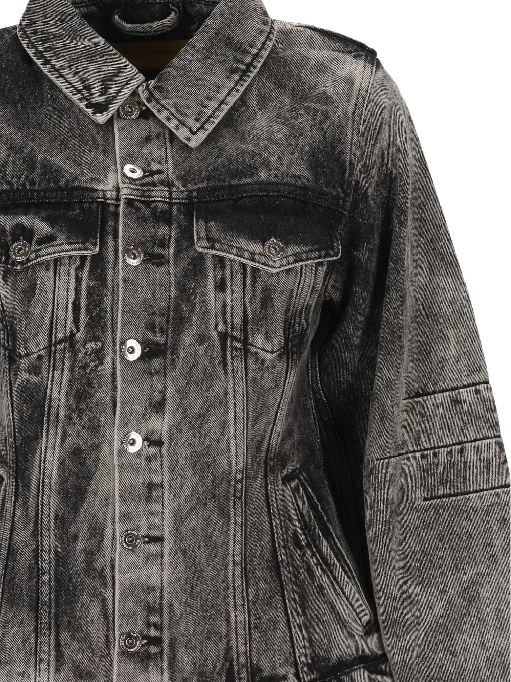 Marques' Almeida Crystal-embellished Denim Jacket In Gray
