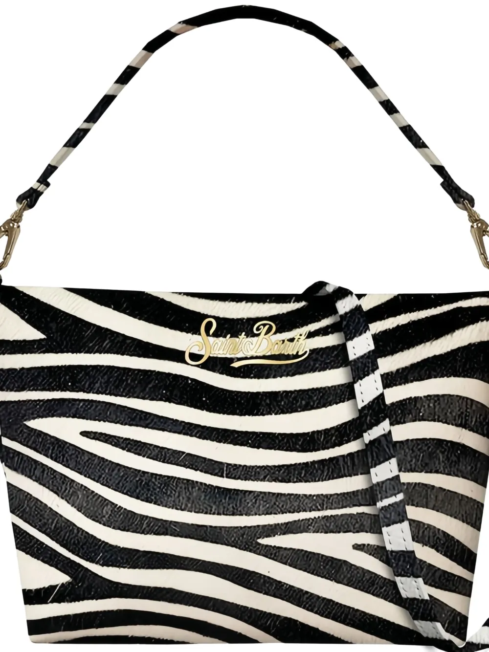 MC2 Saint Barth Aline Shoulder zebra print logo shoulder bag - Wit