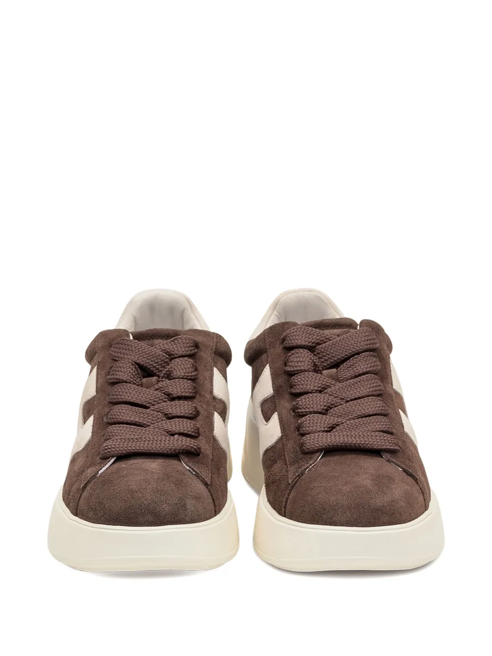 Hogan Suède sneakers met plateauzool - Bruin