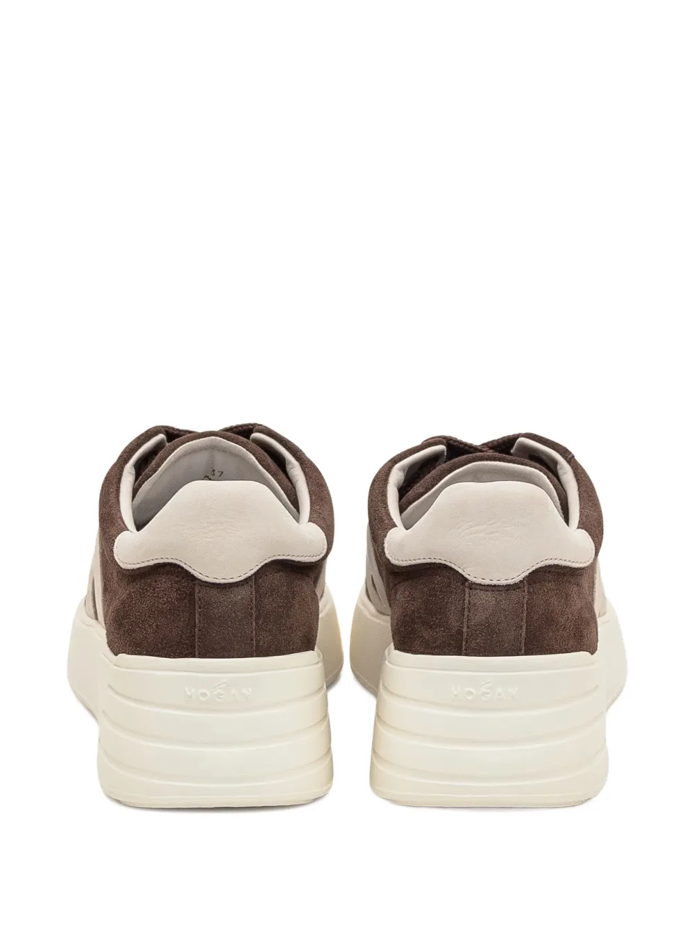 Hogan Suède sneakers met plateauzool Bruin