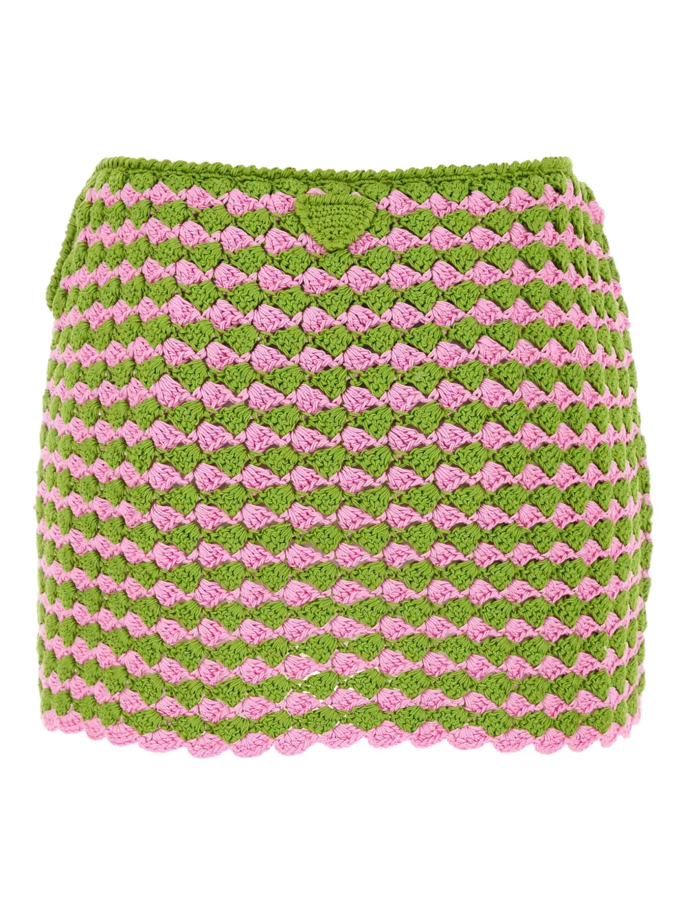 Prada Tweekleurige gehaakte mini-rok - Groen