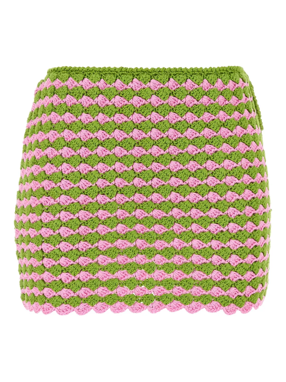 Prada two-toned crochet mini skirt - Verde