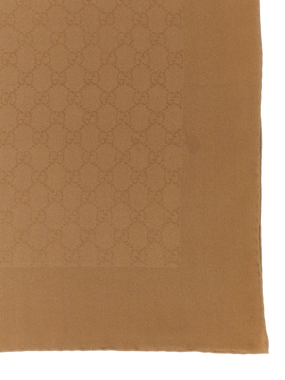 Gucci Monogram Patterned Silk Square Scarf In Brown