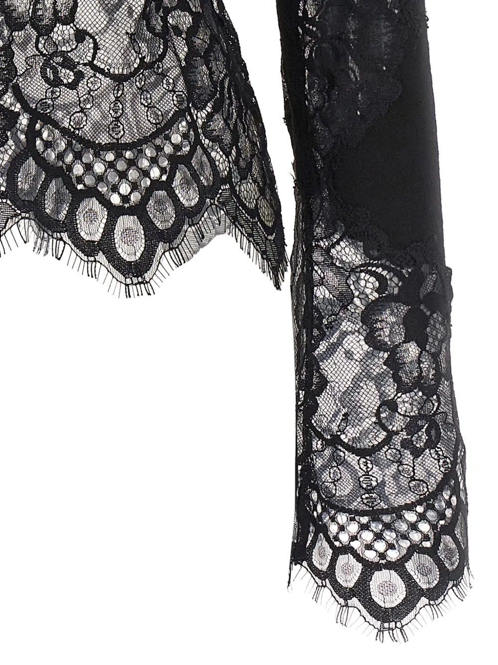 Ermanno Scervino Lace Insert Sweater Sweaters And Cardigans Black In Black
