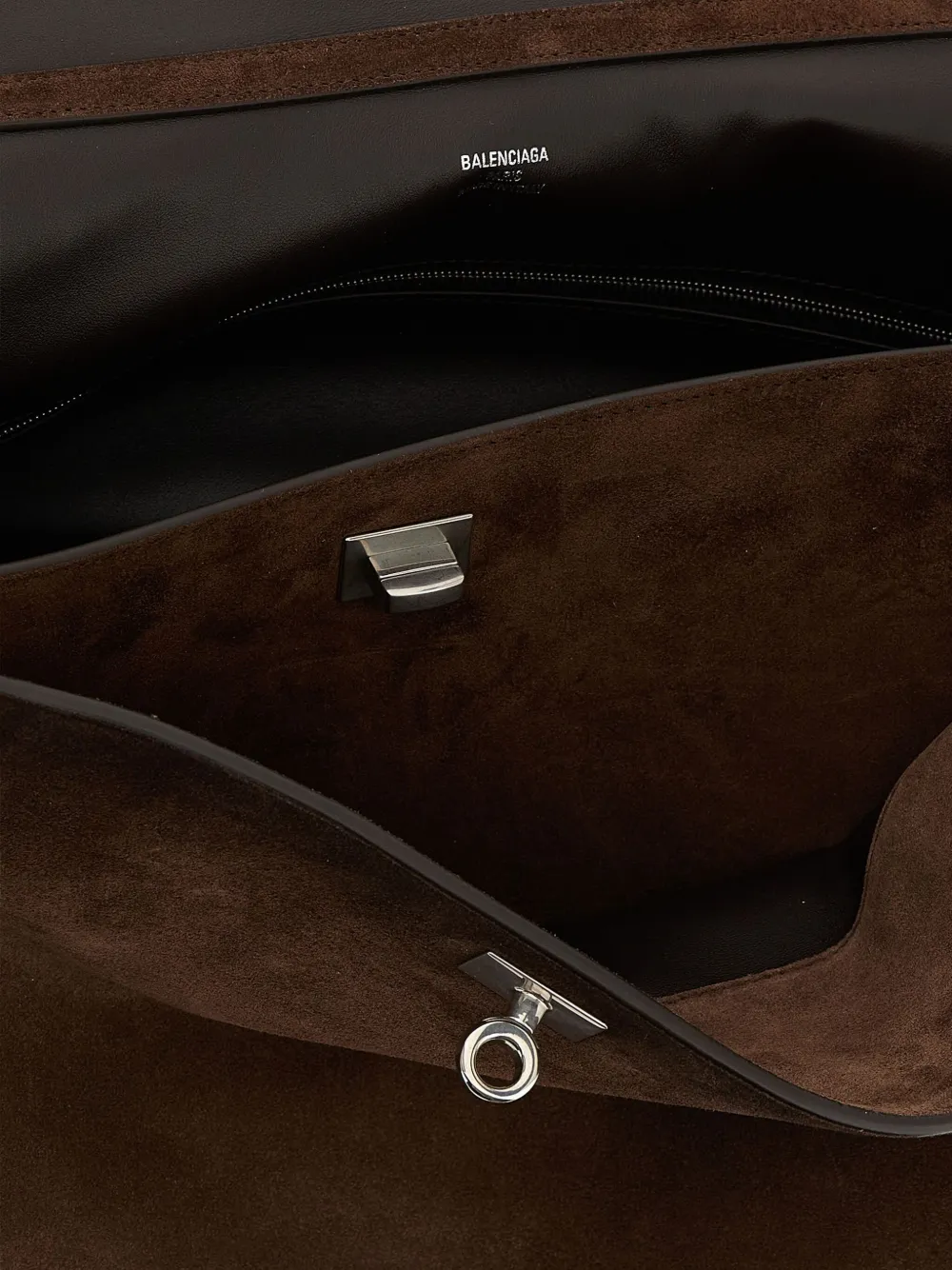 Balenciaga Rodeo grote suède shopper Bruin