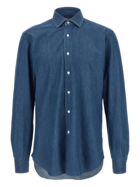 Barba button denim shirt