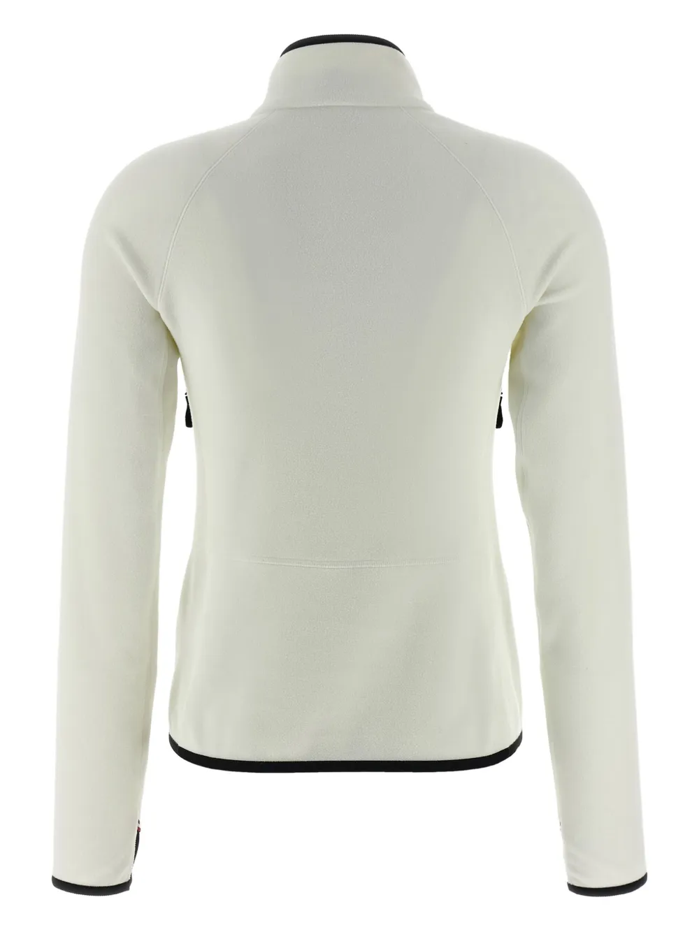 Moncler High Collar Fleece Sweatshirt With Contrast Trim In White