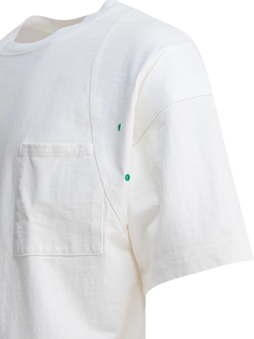 KAPITAL T-shirt met zakken en vlakken Wit