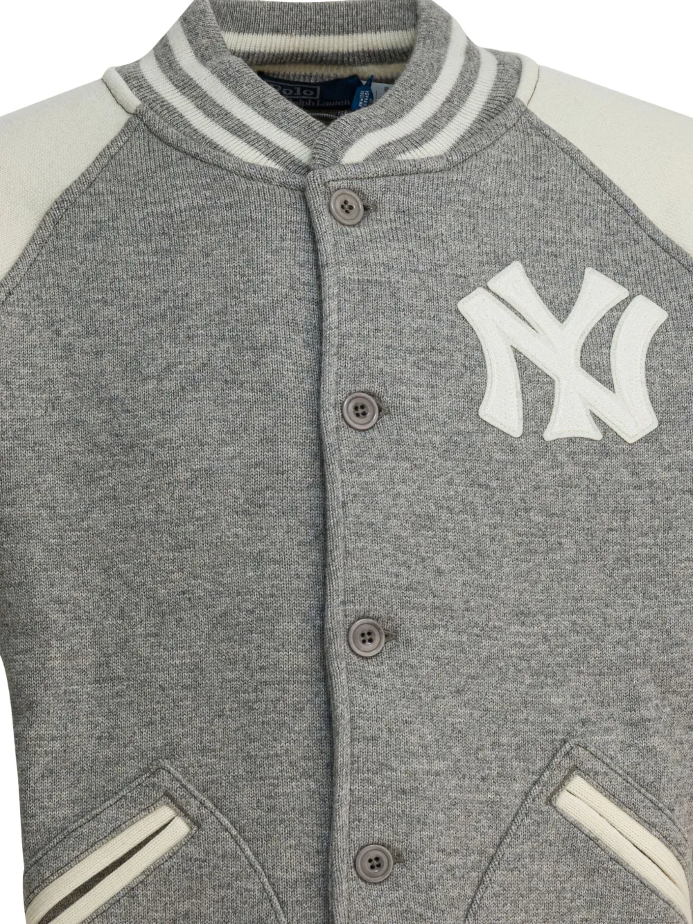 Polo Ralph Lauren x New York Yankees bomberjack met knopen en applicatie Grijs