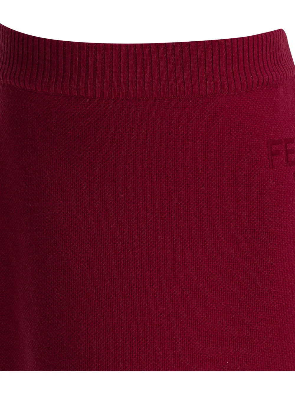 Fendi Kids Rok met geribbelde tailleband Rood