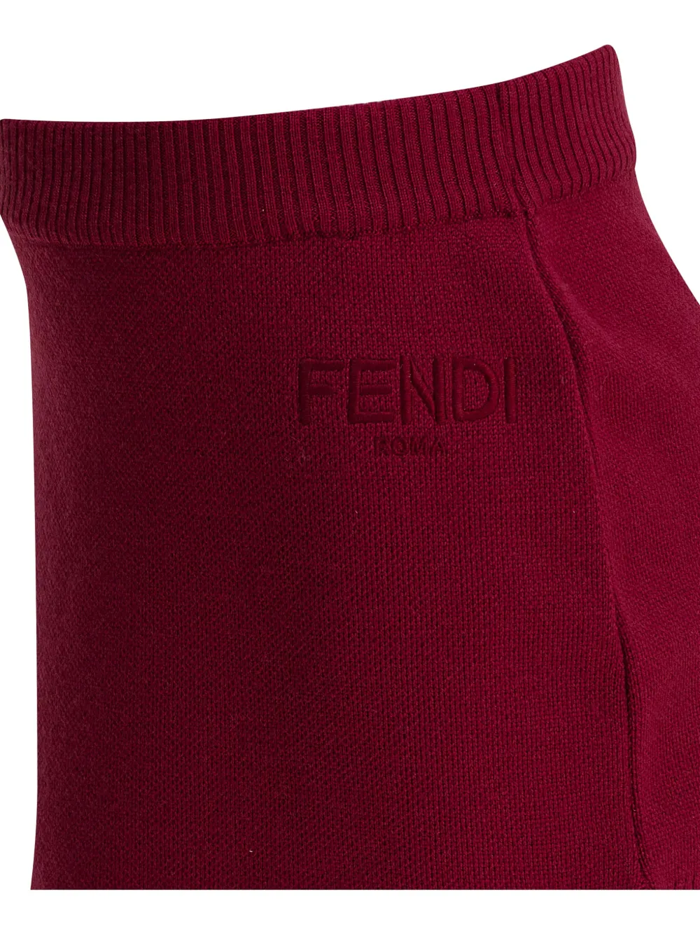 Fendi Kids Rok met geribbelde tailleband Rood