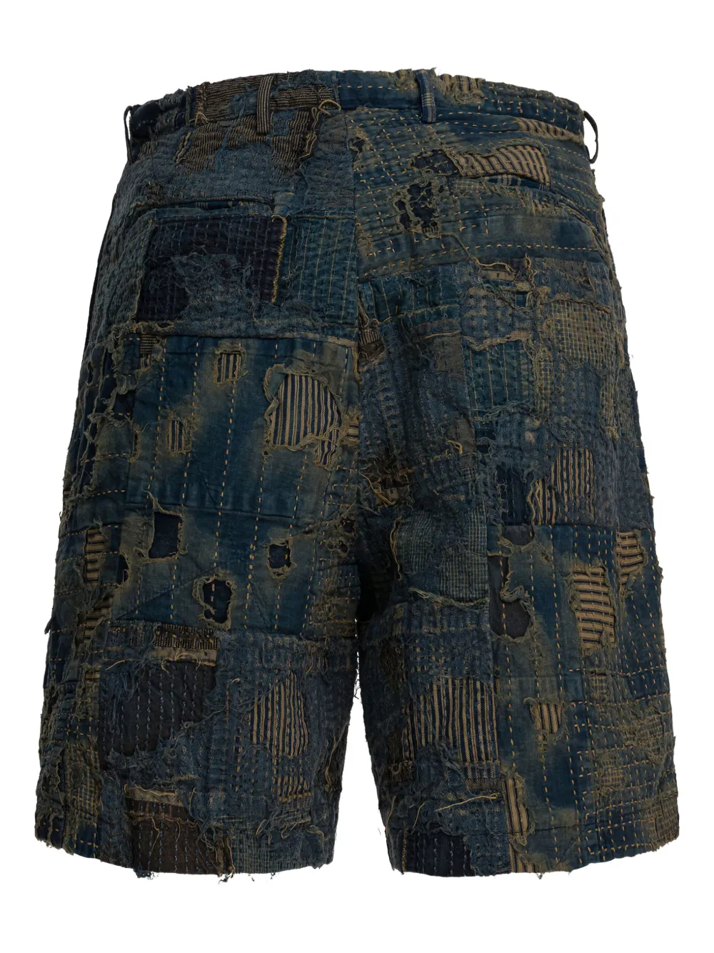 KAPITAL Shorts met patchwork - Blauw