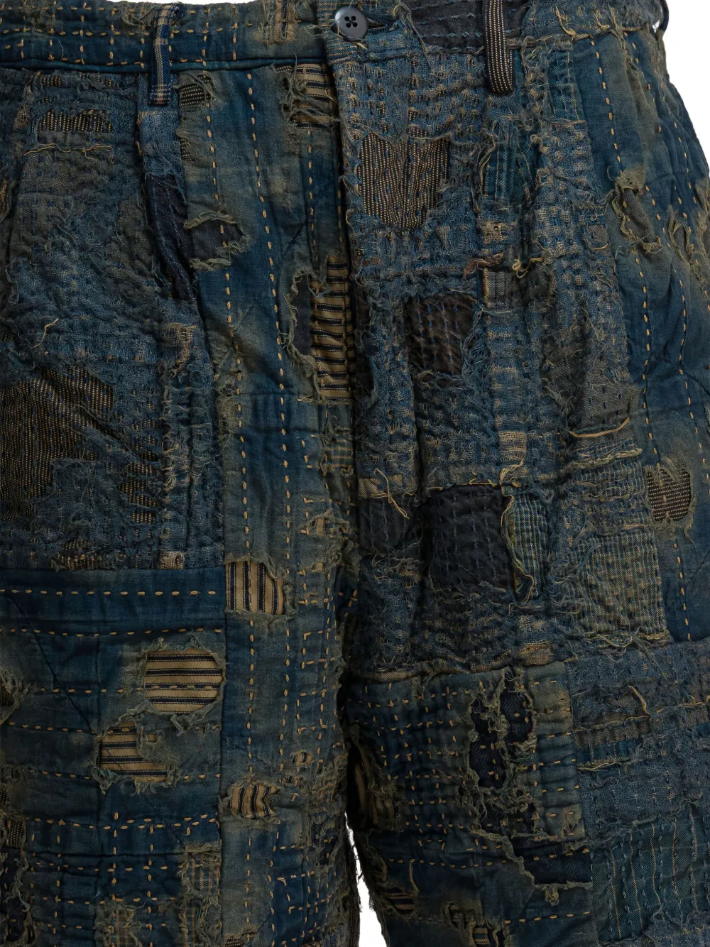 KAPITAL Shorts met patchwork Blauw