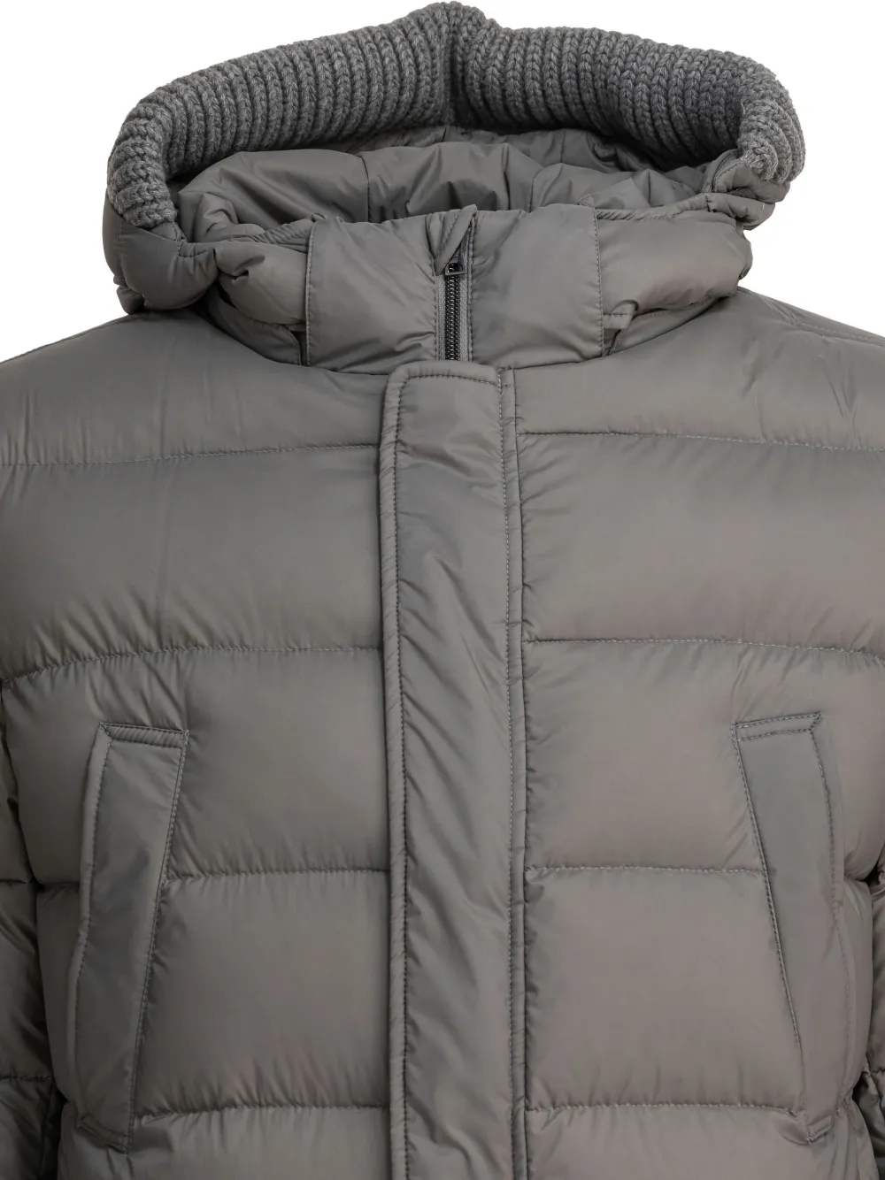 Herno Hooded Coat In Gray