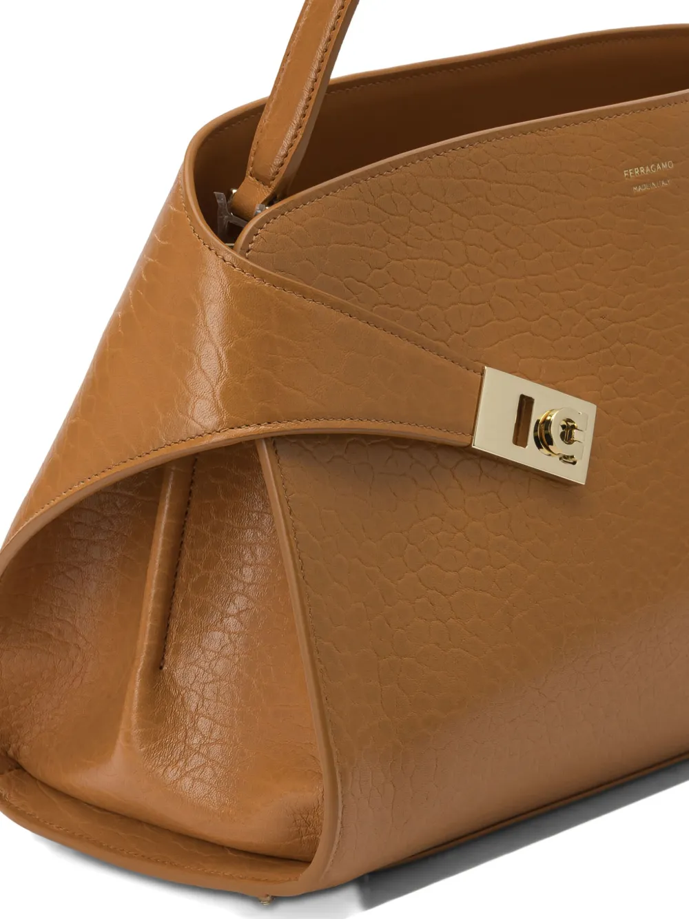 Ferragamo Hug leren shopper Bruin