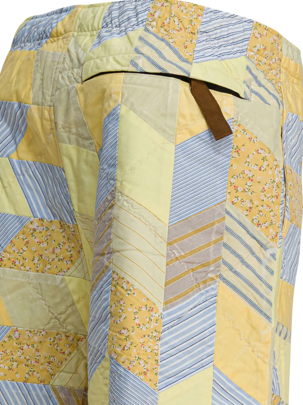 KAPITAL Shorts met patchwork Geel