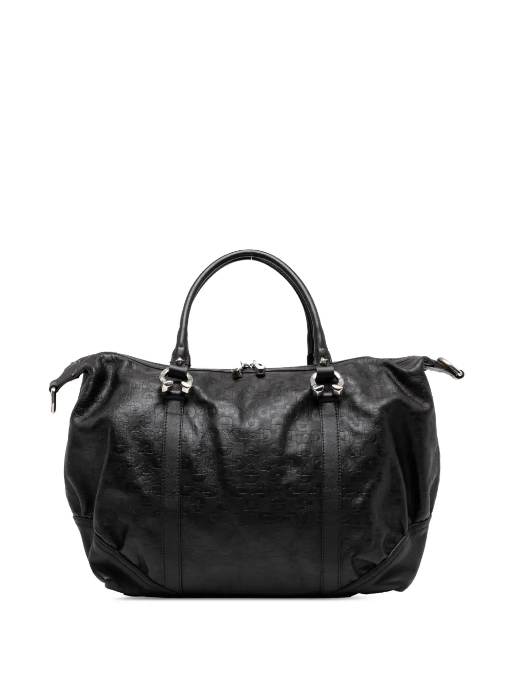 Gucci Pre-Owned 2000-2015 Embossed Leather Horsebit satchel - Nero