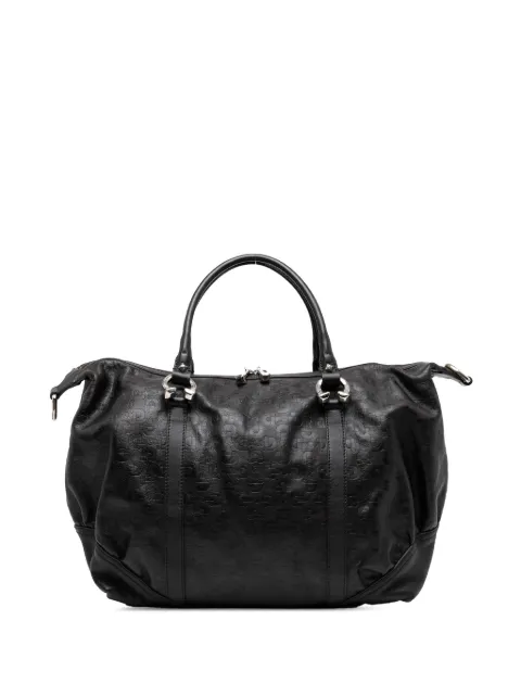 Gucci Pre-Owned 2000-2015 Embossed Leather Horsebit satchel