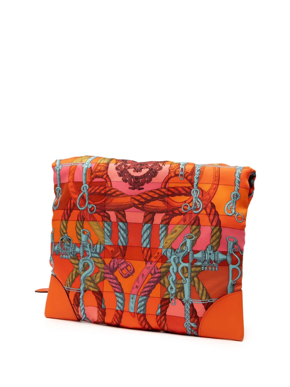 Pre-owned Hermes 2016 Silk And Barenia Della Cavalleria Silky City 33 Crossbody Bag In Multi