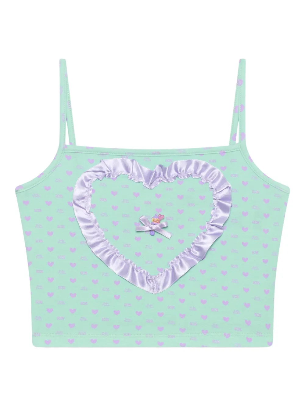 GCDS Polly Pocket heart-print top | Green | Image 1