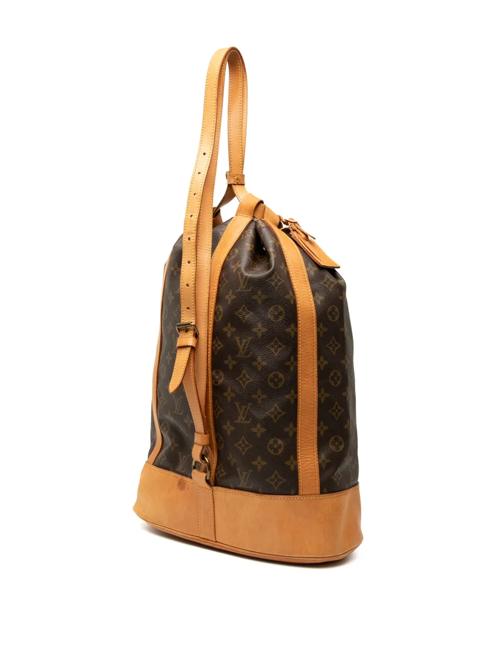 Pre-owned Louis Vuitton 2001 Monogram Randonnee Gm Backpack In Brown