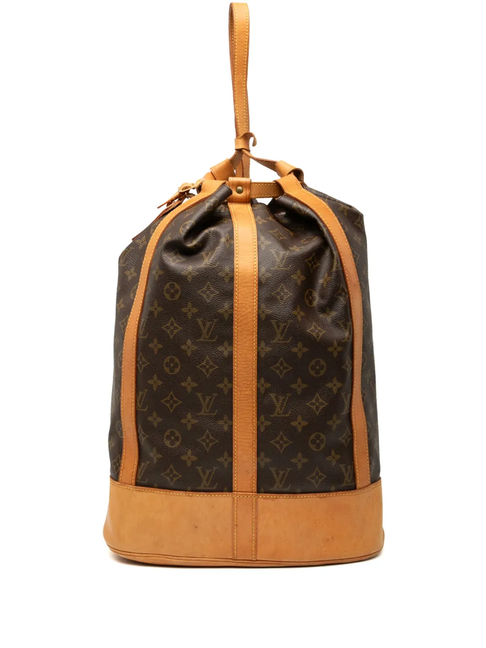Pre-owned Louis Vuitton 2001 Monogram Randonnee Gm Backpack In Brown