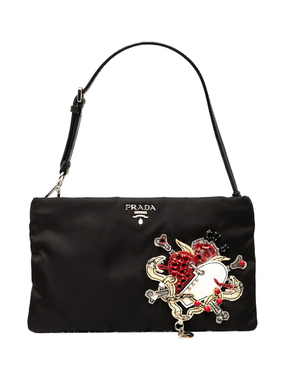 Prada Pre-Owned 2000-2025 Tessuto Tattoo Pochette ショルダーバッグ - ブラック Prada Pre-Owned 2000-2025 Tessuto Tattoo Pochette ショルダーバッグ - ブラック