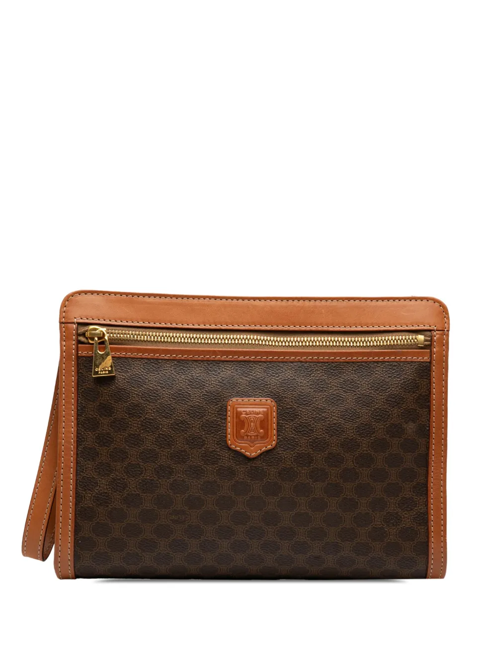 Celine Pre-Owned 1996 Macadam Coated Canvas clutch bag | Brown | Image 1