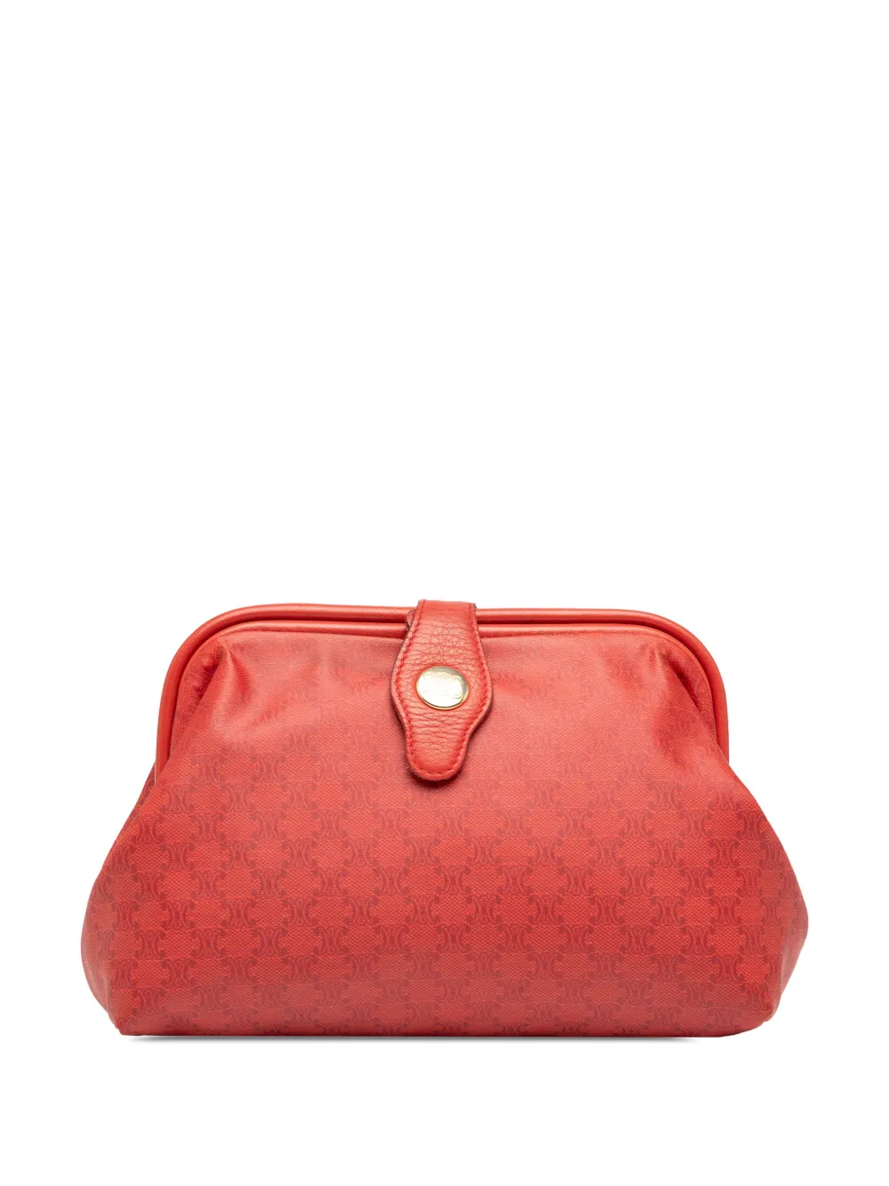 Celine Pre-Owned 2004 マカダム コーテッドキャンバス フレーム クラッチバッグ - レッド Celine Pre-Owned 2004 マカダム コーテッドキャンバス フレーム クラッチバッグ - レッド