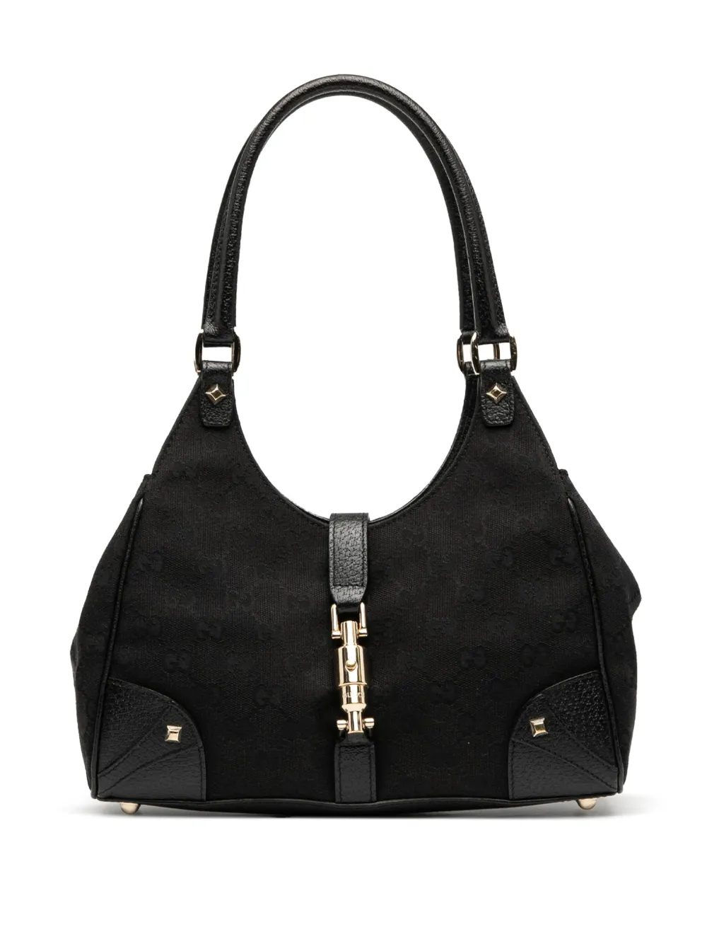 Gucci Pre-Owned 2000-2015 GGキャンバス ネイルヘッド ジャッキー バルドー ショルダーバッグ - ブラック Gucci Pre-Owned 2000-2015 GGキャンバス ネイルヘッド ジャッキー バルドー ショルダーバッグ - ブラック