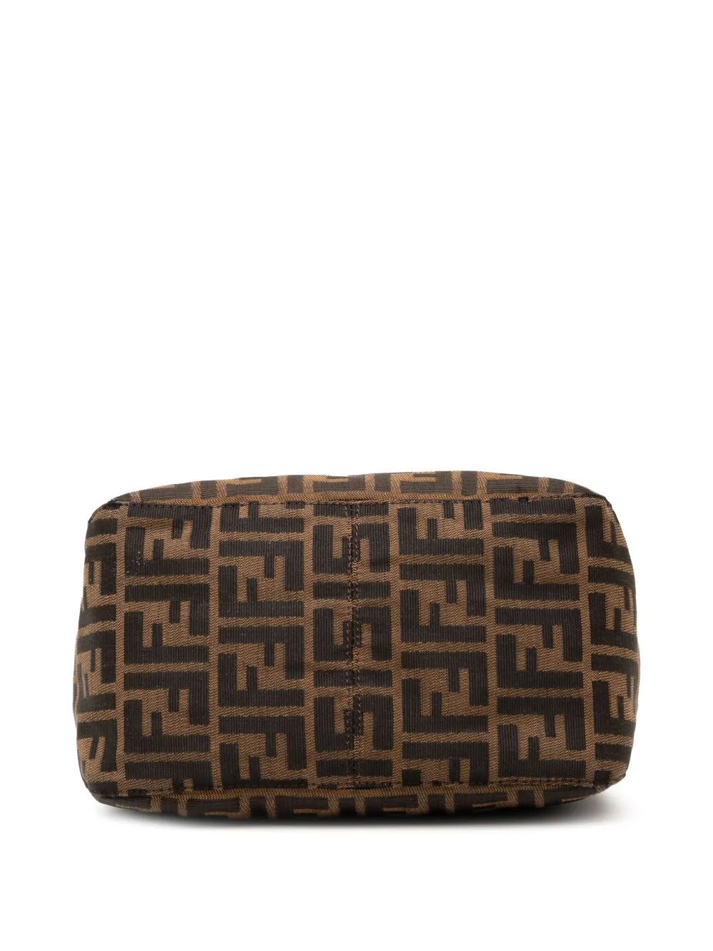 Pre-owned Fendi 20th Century Zucca Canvas Double Flap Shoulder Bag In Brown