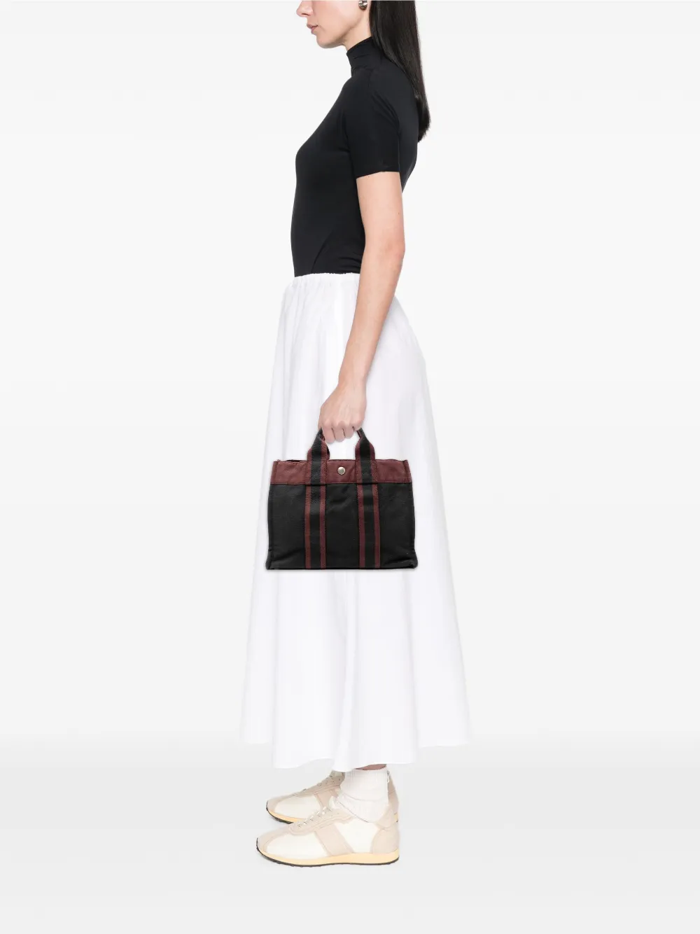 Pre-owned Hermes 20th Century Bicolor Canvas Fourre Tout Pm Tote Bag In Red