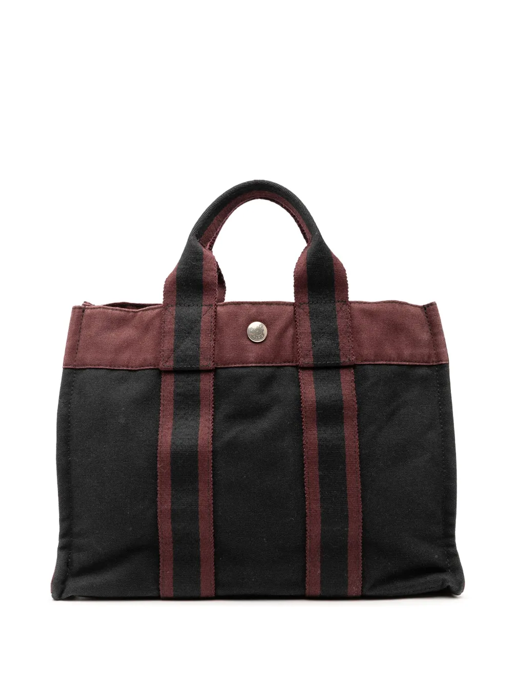 Pre-owned Hermes 20th Century Bicolor Canvas Fourre Tout Pm Tote Bag In Red