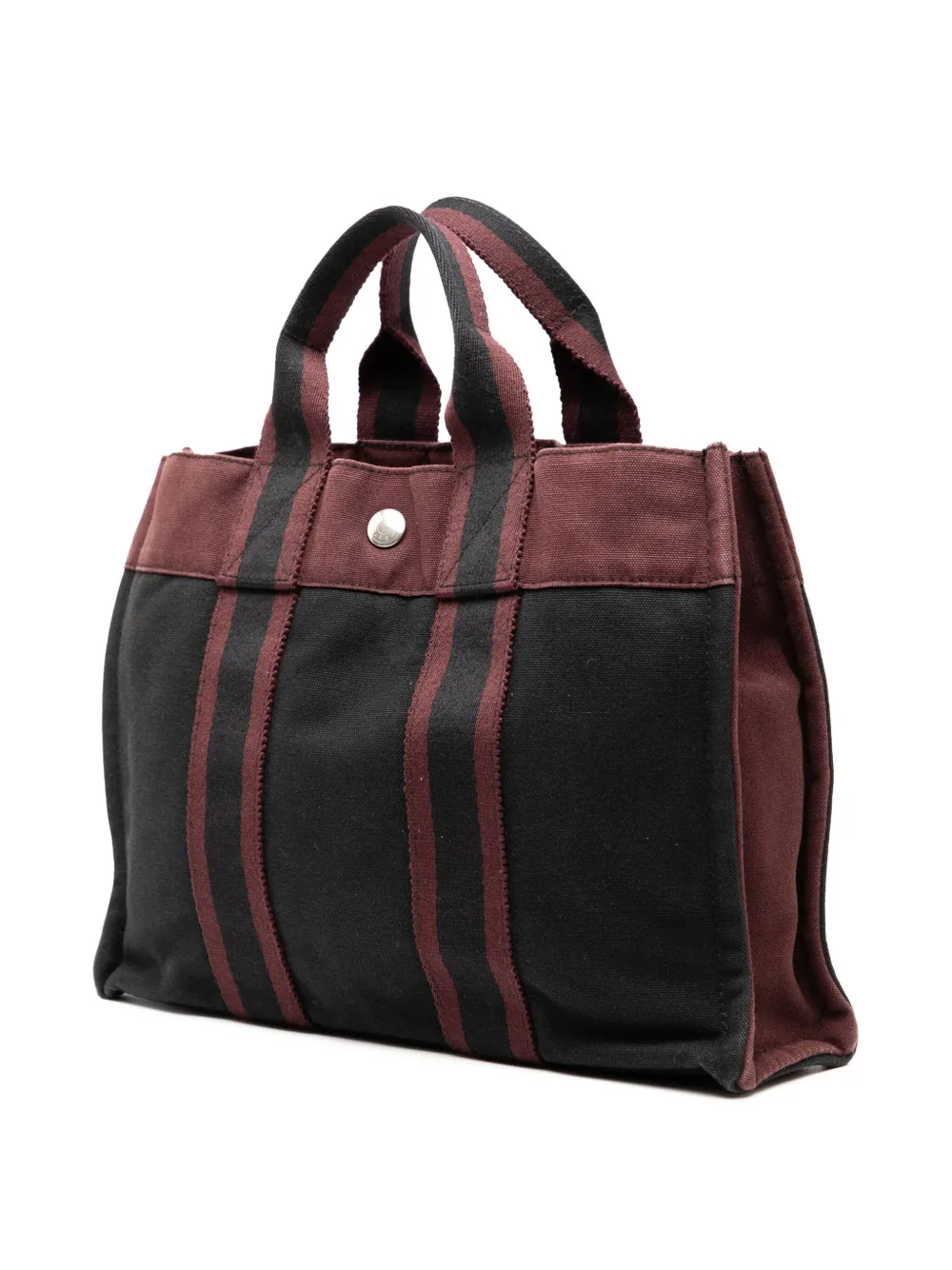 Pre-owned Hermes 20th Century Bicolor Canvas Fourre Tout Pm Tote Bag In Red