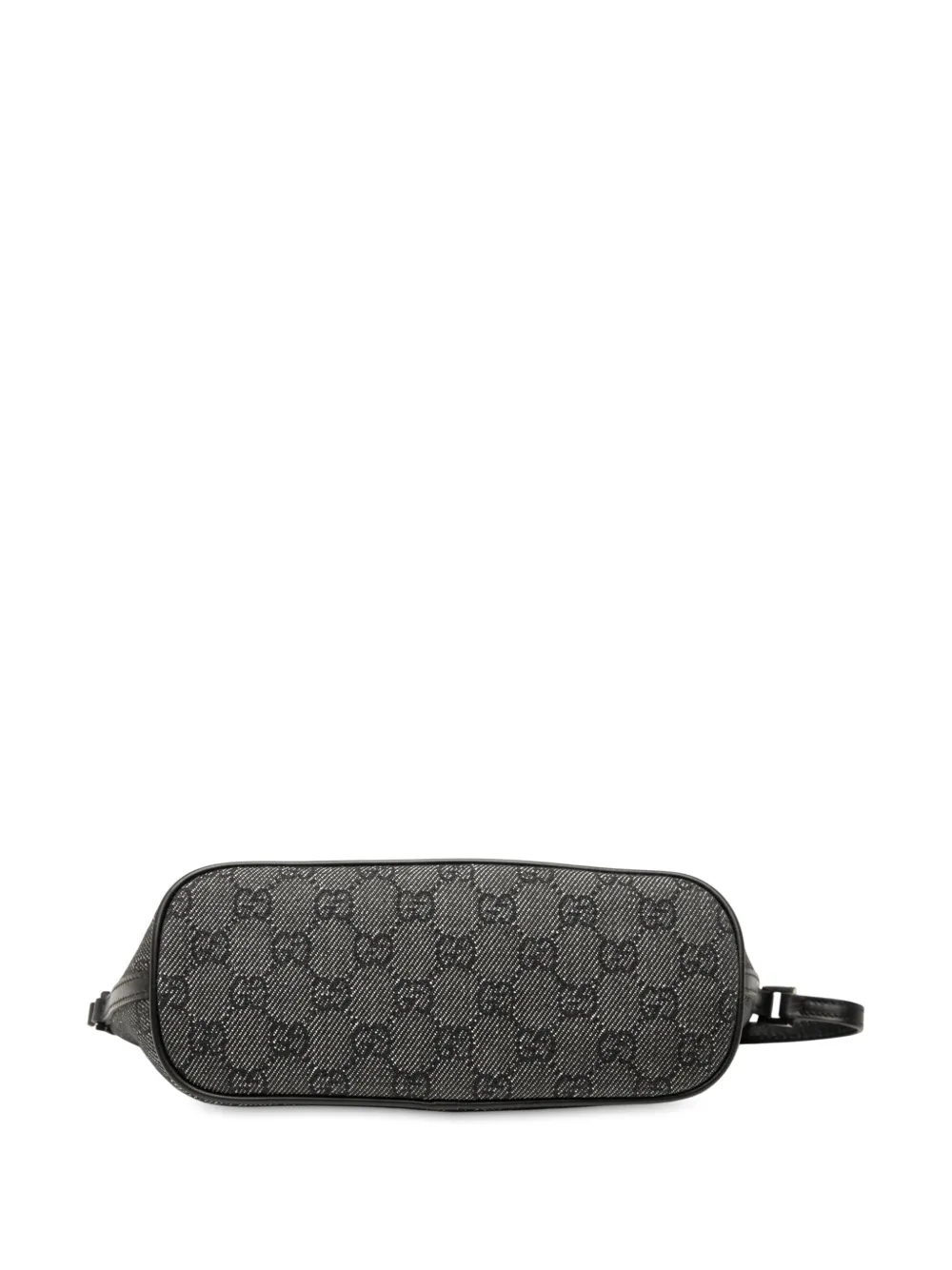 Pre-owned Gucci 2000-2015 Gg Denim Boat Shoulder Bag In Gray