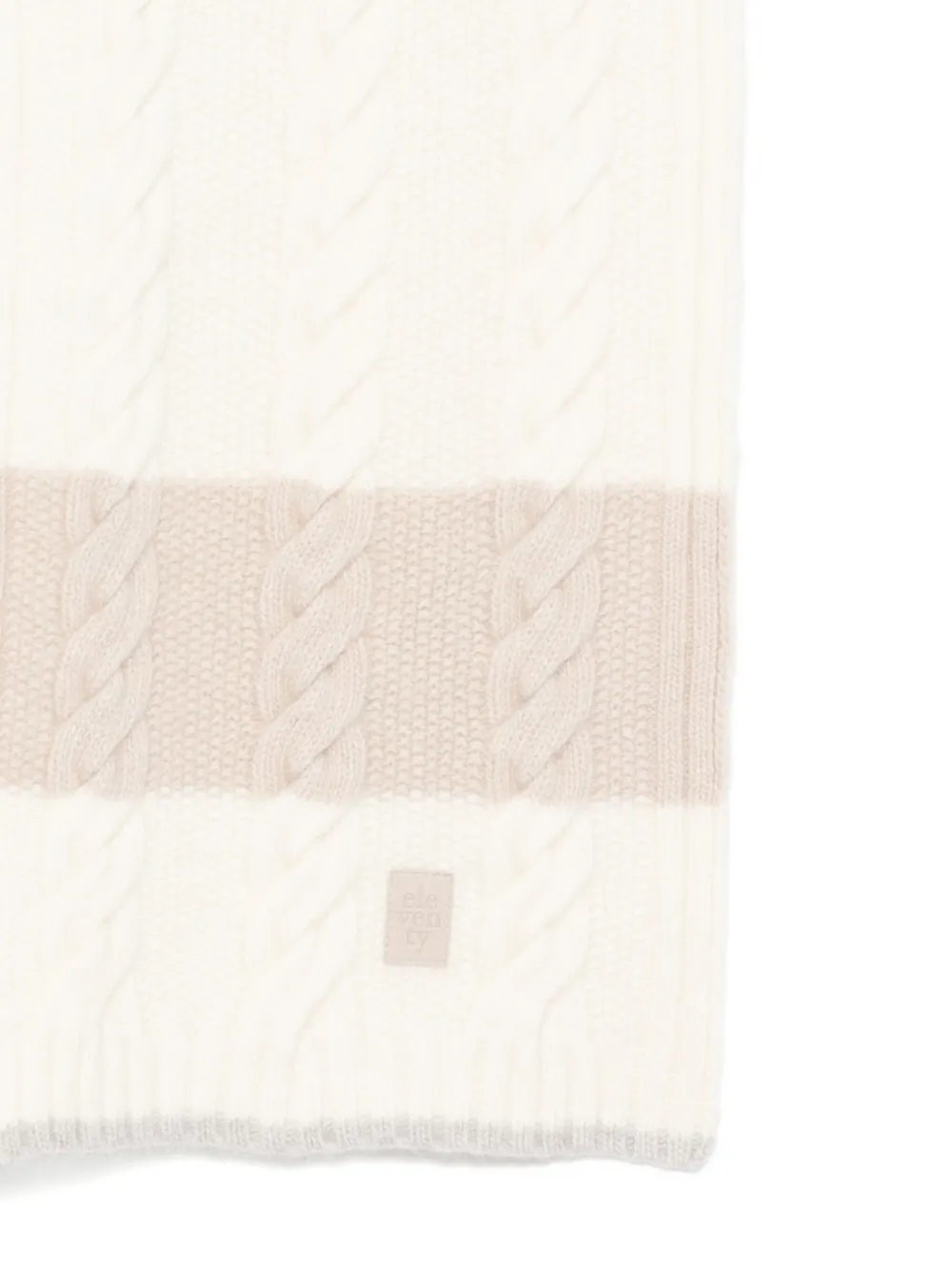 Eleventy Logo Cable-knit Scarf In Neutral