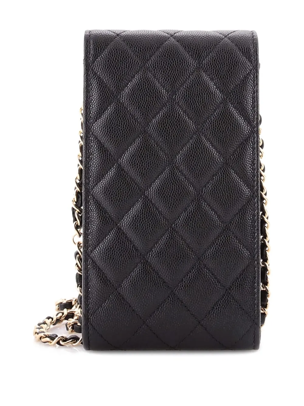 Embellished Cc Flap Phone Holder Quilted Caviar Quilted Caviar Crossbody Bag